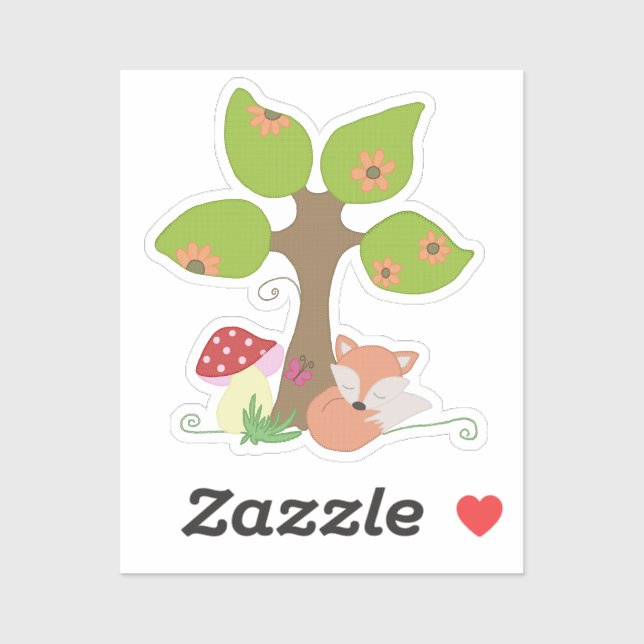 Pegatina Fuchs unterm Baum  (Hoja)