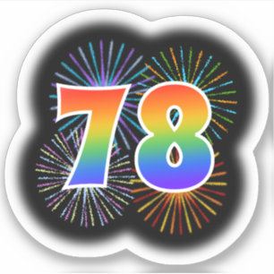 Pegatina Fuegos artificiales + Patrón Arcoiris "78" #