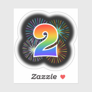 Pegatina Fuegos artificiales + Rainbow Pattern "2" Evento #