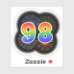 Pegatina Fuegos artificiales + Trama Arcoiris "98" Evento #