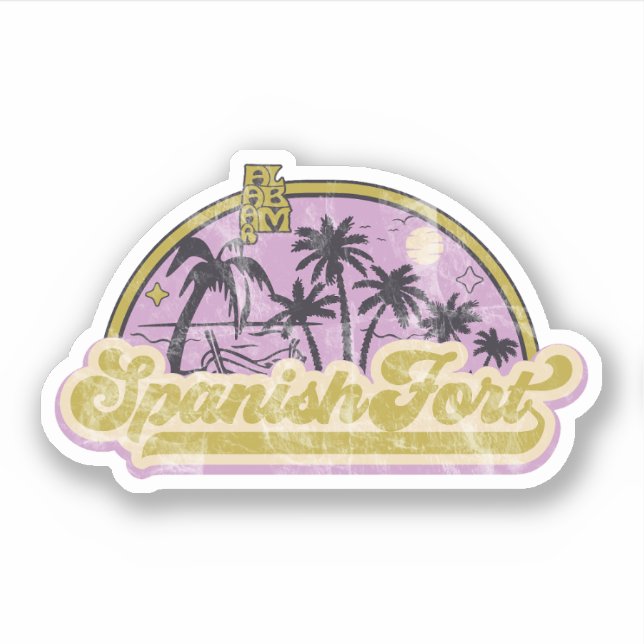 Pegatina Fuerte Español, Alabama (Anverso)