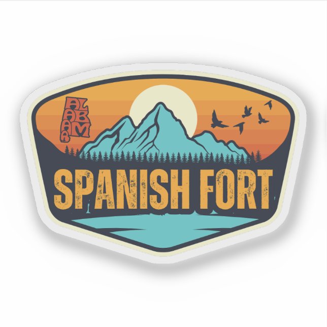 Pegatina Fuerte Español, Alabama (Anverso)
