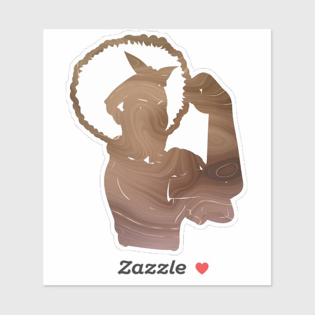 Pegatina Fuerte mujer negra feminista afro-justicia social (Hoja)