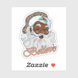 Pegatina Fuerte Papá Noel Negro Melanin Chrismas Claus Homb