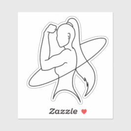 Pegatina Fuerza Silenciosa Arte de Línea Minimalista Mujer