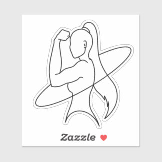 Pegatina Fuerza Silenciosa Arte de Línea Minimalista Mujer