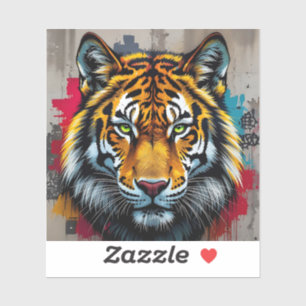 Pegatina Fuerza Silenciosa – Grafiti de Tigre en Vinilo Cua