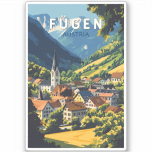 Pegatina Fugen Austria Ilustracion Viajes de arte