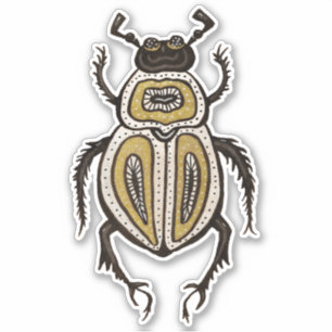 Pegatina Fun Beetle Entomology Art