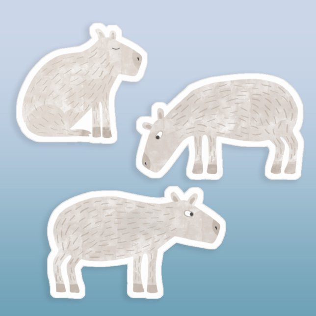 Pegatina Fun Capybara (Fun Capybara stickers for wildlife and animal lovers. Original art by Nic Squirrell. )