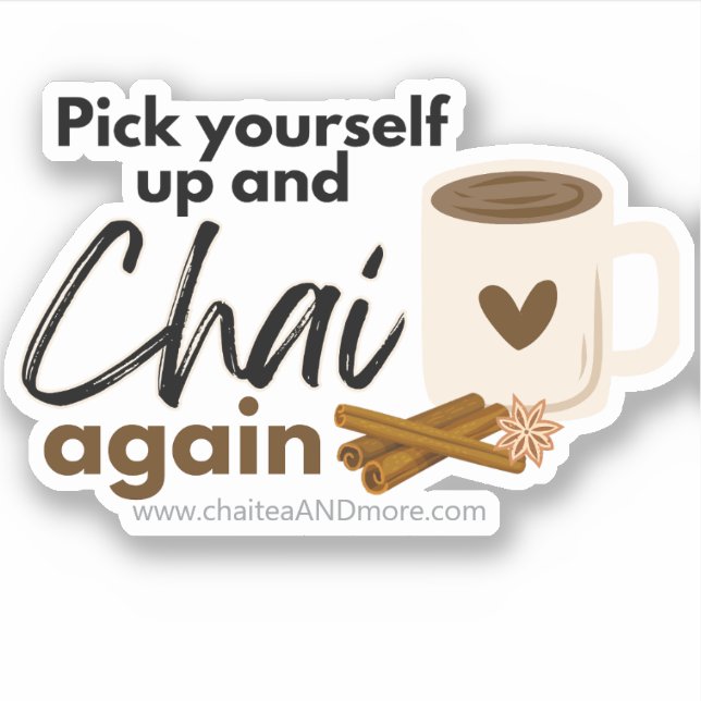 Pegatina Fun Chai Puns y Chai de nuevo (Anverso)