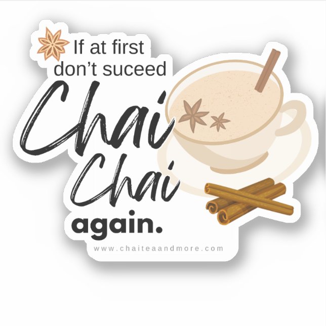 Pegatina Fun Chai Puns y cita (Anverso)