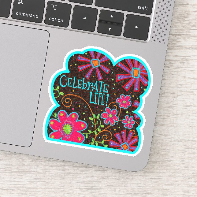 Pegatina Fun Floral celebra la vida Divertida Inespirituali (Detalle)