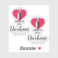 Fun Just Married Quote and Couple Design