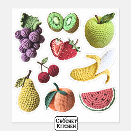 Pegatina Fun Playage Crochet Fruit Collage Scrapbook
