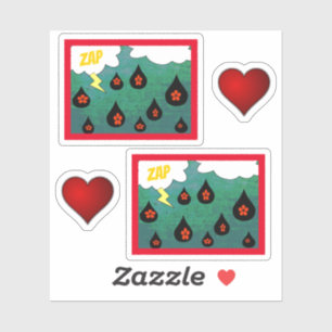 Pegatina Fun Whimsical Comic Book Pop Art Set
