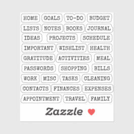 Pegatina Functional Old Script Planner Tab Binder Divider