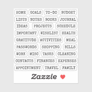 Pegatina Functional Old Script Planner Tab Binder Divider