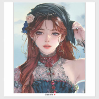 Pegatina Funda de portátiles de Chica Anime Adorable