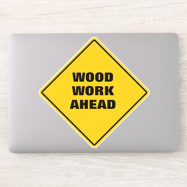 Pegatina Fundido trabajo de madera amarilla por delante de  (Ordenador)