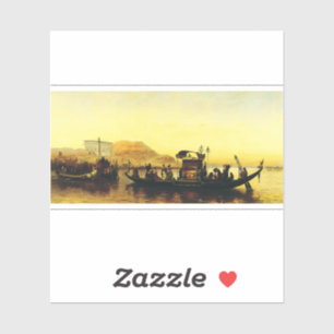 Pegatina Funeral de una Momia en el Nilo por Frederick Arth