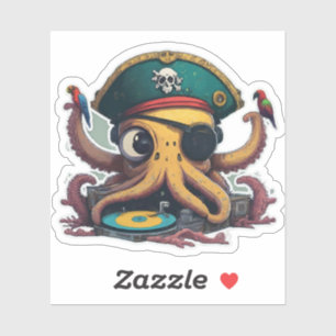 Pegatina Funky Octopus DJ