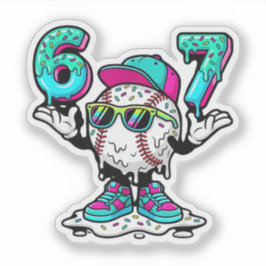 Pegatina Funny 6 7 Baseball Drip Meme Vinyl Sticker