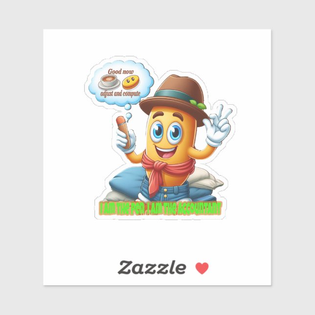 Pegatina Funny Accountant (Hoja)