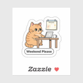 Pegatina Funny AI Cat Meme – “Hold On, Let Me Ask My AI”