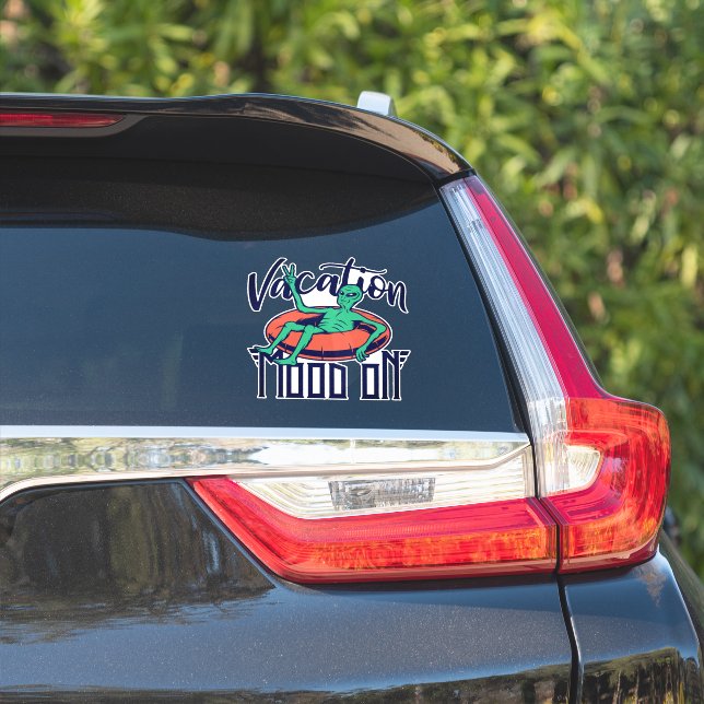 Pegatina Funny Alien Vacation Mood On (Lado del coche)