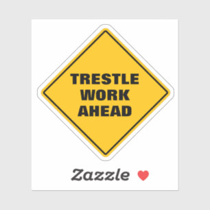 Pegatina Funny amarillo lucha por delante de la señal de la