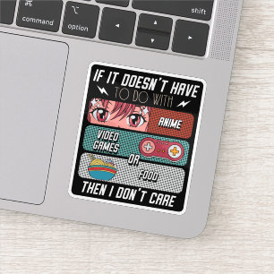 Pegatina Funny Anime Fans Alimentos Y Videojuegos Regalos D