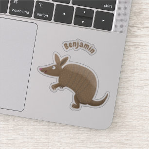 Pegatina Funny armadillo feliz personalizado ilustracion