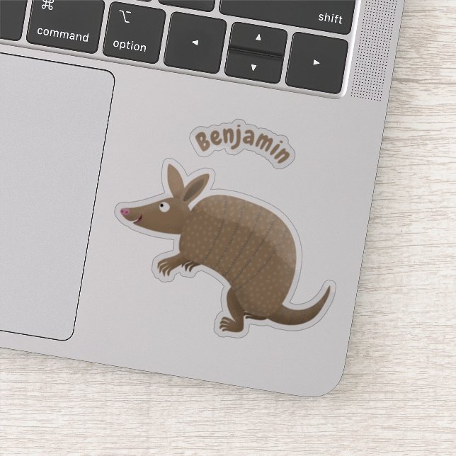 Pegatina Funny armadillo feliz personalizado ilustracion (Detalle)