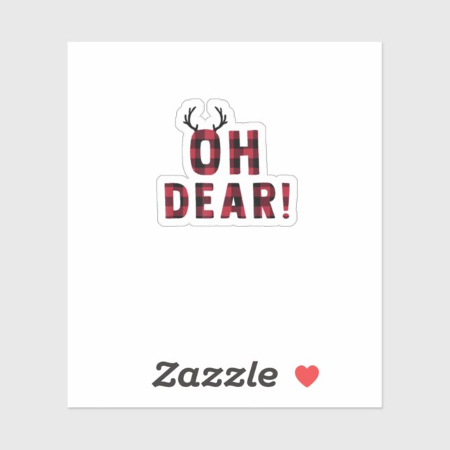Pegatina Funny Attitude Oh Dear Plaid Deer Creative Design  (Hoja)