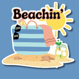 Pegatina Funny Beachin' Waterproof