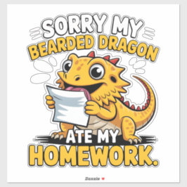 Pegatina Funny Bearded Dragon Cute Reptile Lover Gift