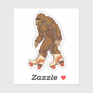 Pegatina Funny Bigfoot Roller Sking