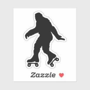 Pegatina Funny Bigfoot Roller Sking