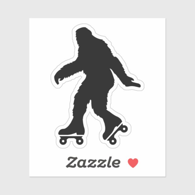 Pegatina Funny Bigfoot Roller Sking (Hoja)