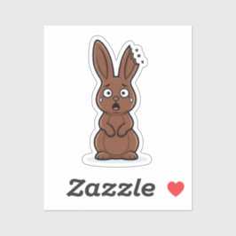 Pegatina Funny Bitten Ear Chocolate Bunny Victim Easter 