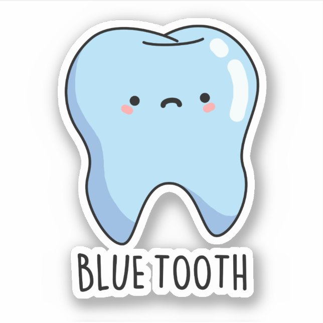 Pegatina Funny Bluetooth Técnica Blue Tooth Pun (Anverso)