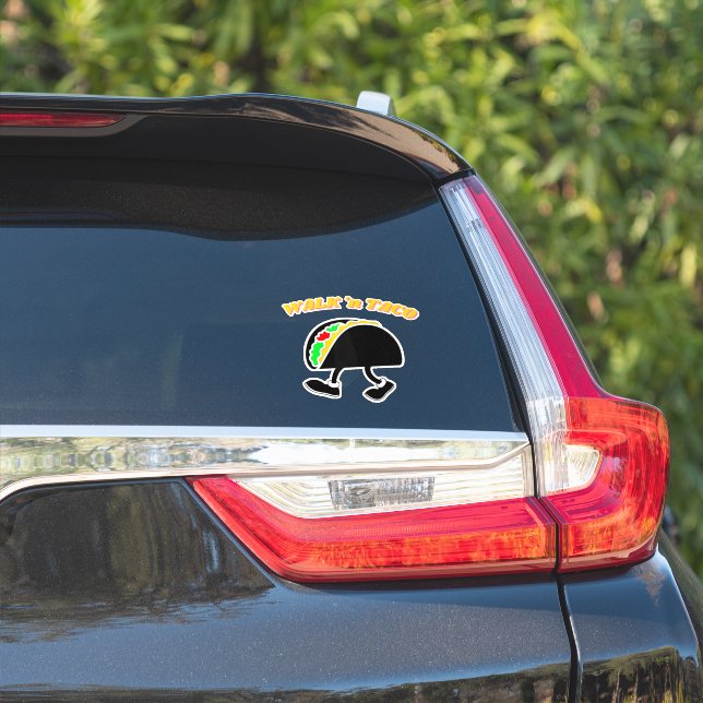 Pegatina Funny Caminando Taco Vinyl Decal Stricker (Lado del coche)