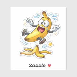 Pegatina Funny Cartoon Banana Custom-Cut Vinyl Sticker