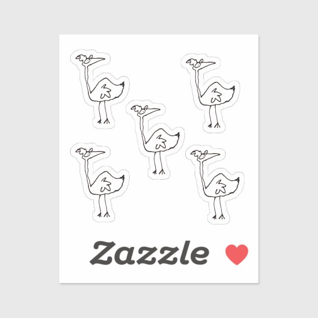 Pegatina Funny Cartoon Bird Custom-Cut Vinyl Stickers (Hoja)