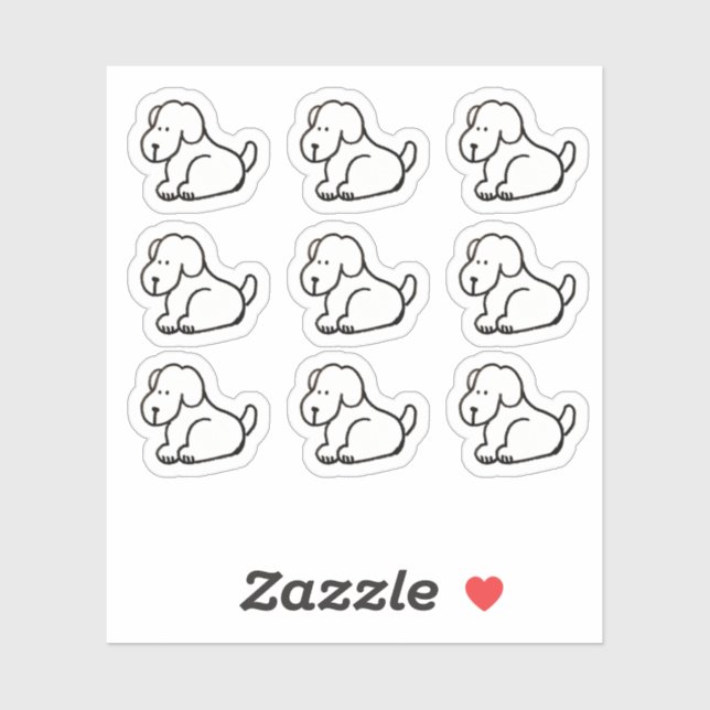 Pegatina Funny Cartoon Dog Custom-Cut Vinyl Stickers (Hoja)