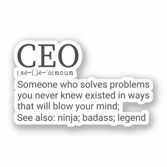 Pegatina Funny CEO Definition, Gift for CEO (Anverso)