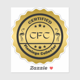 Pegatina Funny Certified Flamingo Collector Black and Gold