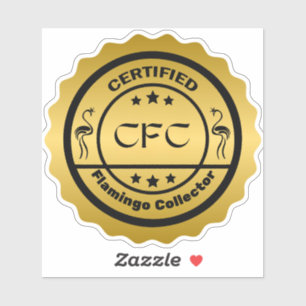 Pegatina Funny Certified Flamingo Collector Black and Gold