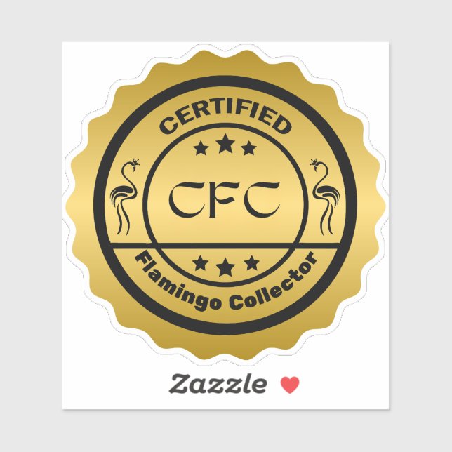 Pegatina Funny Certified Flamingo Collector Black and Gold (Hoja)